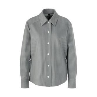 Marc Cain Gestreepte Shirt Jas - Dames - Blouses & Shirts - Grijs - Maat: S Viscose