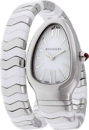 Bulgari Pre-owned Bvlgari Serpenti Spiga White Lacquered Dial Ladies Watch 102182