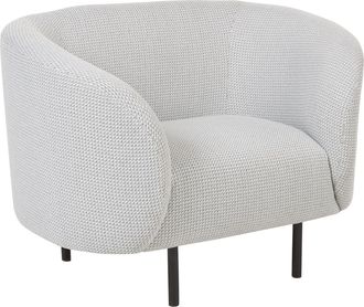 Beliani Sill&oacute;n De Poli&eacute;ster Blanco Negro Boucl&eacute; Suave Patas Retro Glamour Loen