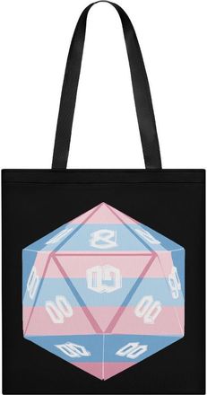 Generic Trans Transgender Flag Dice Tote Bag for Women Men Shoulder Bags Purses Pouch Handbags