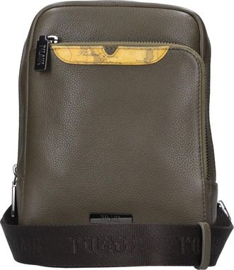 Alviero Martini 1A Classe Messenger Bag - Heren - Schoudertassen - Groen - ONE Size - Leer - Tassen