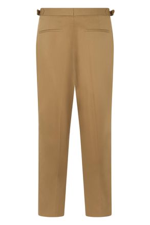 HUGO BOSS Mens Straight Cotton Trousers Dark Beige