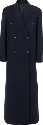 Brunello Cucinelli Cappotto lungo doppiopetto - Blu