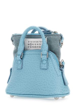 Maison Margiela Womens Light Blue Leather And Fabric 5ac Classique Baby Handbag Aqua Borse A Mano