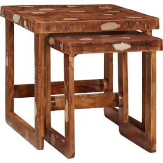vidaXL End Tables Multicolour Solid reclaimed wood Vidaxl
