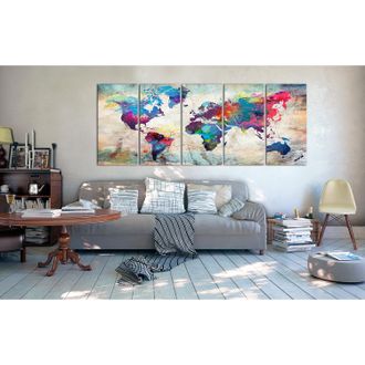 Artgeist home24 Wandbild World Map: Cracked Wall