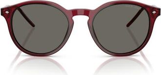 A|X Armani Exchange 52mm Phantos Sunglasses in Transparent Bordeaux /Grey at Nordstrom