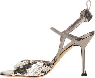 Fendi Very Colibr&igrave; Slingback Hak - Dames - Sandalen met hakken - Grijs - 37 EU - Leer - Schoenen