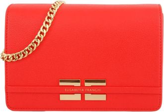 Elisabetta Franchi Chain Detail Shoulder Bag - Dames - Schoudertassen - Rood - ONE Size - Katoen - Tassen