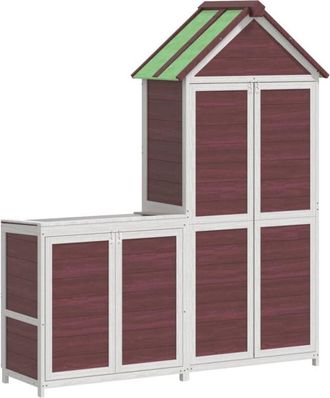 vidaXL Cobertizos Para Herramientas De Jard&iacute;n 2 Pzas Madera Pino Moca Vidaxl