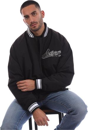 Avirex Mens Hamiltons Ribbed Cuff Zipped Pocket Bomber Jacket in Black - Size X-Small