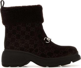 Gucci Dark Brown Suede Ankle Boots