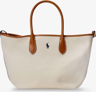 Ralph Lauren Borsa shopping in canvas con logo ricamato - POLO RALPH LAUREN - gender_Woman