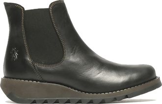 FLY London SALV195 - Womens Wedge Heel Leather Chelsea Ankle Boots