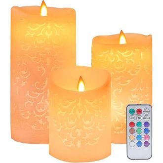 OEM Velas Sin Llama, Control Remoto De 18 Teclas Para Velas Led Que Cambian De Color, Temporizador De 24 Horas, Paquete De 3 -crezuo