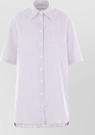 Niccol&ograve; Pasqualetti striped ruffled short-sleeve shirt