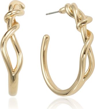 Ettika Twisted Medium Hoop Earrings in Gold at Nordstrom Rack