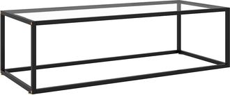 vidaXL Mesa De Centro Negra Con Vidrio Templado 120x50x35 Cm Vidaxl