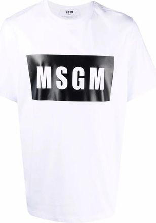 Msgm Logo-print T-shirt - Heren - T-shirts - Wit - XL - Nylon - Tops