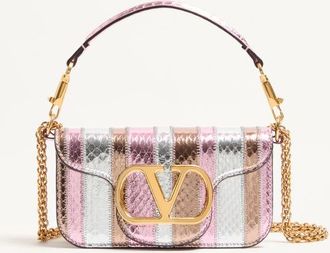 Valentino Garavani Valentino Garavani Loc&ograve; small shoulder bag in laminated elaphe Wo