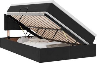 vidaXL Bed with Mattress with Headboard Black 120 x 190 cm Velvet vidaXL