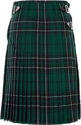 J.W.Anderson Mens Tartan Wool Kilt Green Sheep Skirt