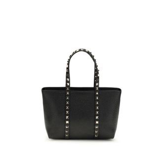 Valentino Garavani Black Calf Leather Bos Taurus Shoulder Womens Bag