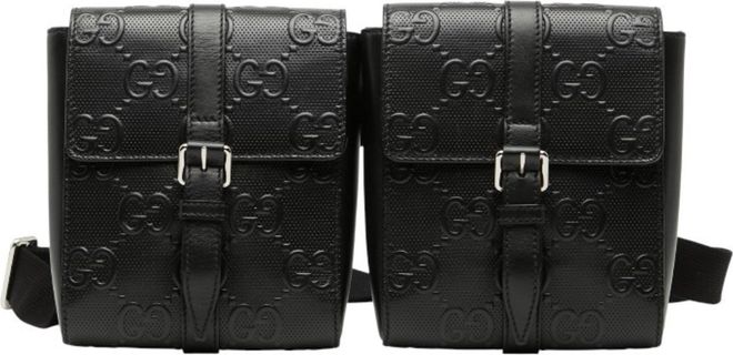 Black Leather Fanny Pack (Pre-Owned)