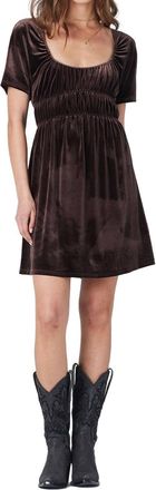 Saltwater Luxe Stretch Above The Knee Velour Dress In Chocolate Brown