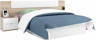 For&eacute;s Cabecero con 2 mesillas Roble