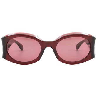 Ferragamo Burgundy Oval Ladies Sunglasses SF2008S 612 55