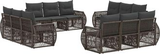 vidaXL Conjunto De Sof&aacute;s De Jard&iacute;n 12 Uds. Gris Y Gris Oscuro Vidaxl