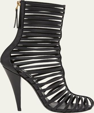 Givenchy 95mm Caged Leather Booties