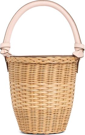 Pamela Munson The Jane Woven Rattan Basket Bag in Blush at Nordstrom