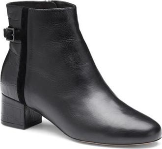 Johnston & Murphy Sienna Belted Bootie in Black Nappa Leather at Nordstrom, Size 6.5