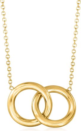Ross-Simons Italian 14kt Yellow Gold Interlocking Circle Necklace