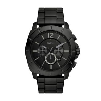 Fossil Outlet Mens Privateer 48mm Chronograph, Black Stainless Steel Watch, BQ2759