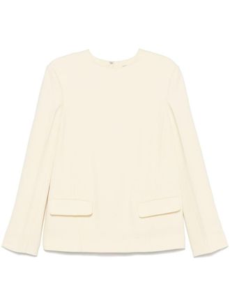 Toteme slub-texture blouse - women - Virgin Wool/Viscose/Viscose - 32 - White