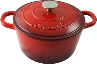 Crock-pot Artisan 5 Quart Round Enameled Cast Iron Dutch Oven in Scarlet Red