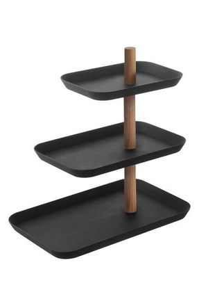 Yamazaki Tableware 3-Tier Display Tray in Walnut at Nordstrom