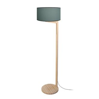 Tosel Lamp&aacute;ra de pie madera Alt.163cm natural ;Pantalla: p&eacute;trole