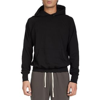 Les Tien French Terry Classic Raglan Hoodie in Jet Black at Nordstrom, Size Xx-Large