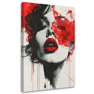 Feeby Impresi&oacute;n De Imagen, Labios Rojos Moderno Negro Rojo, 80x120