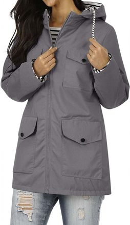 Generic KUIH Hooded Rain Coats Women Lightweight Waterproof Jackets with Multi-Pockets Functional Softshell Windbreaker Jacket Outdoor Wind Protector Coat Lad