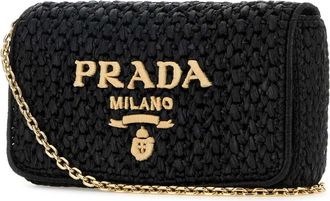 Prada Womens Black Raffia Crossbody Bag Neroc Borse A Tracolla