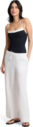 Onia Air Linen Drawstring Wide Leg Pant in White at Nordstrom, Size X-Small