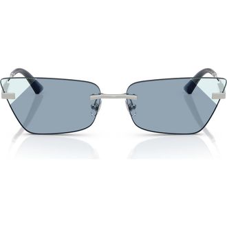 Jimmy Choo London 60mm Cat Eye Sunglasses in Silver at Nordstrom