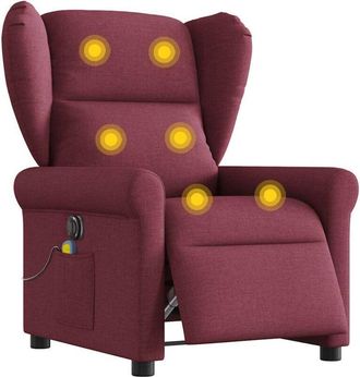 vidaXL Vidaxl - Sill&oacute;n De Masaje Reclinable El&eacute;ctrico Tela Rojo Tinto