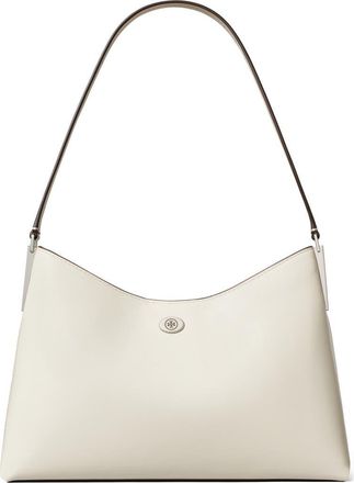 Tory Burch Small Robinson Leather Shoulder Bag in Light Cream at Nordstrom