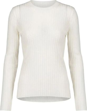Pinko Muggito Ribbed Turtleneck Sweater - Dames - Ronde hals truien - Wit - M - Truien & Vesten